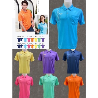 Grand sport 12-583 เสื้อโปโลคอปก ผ้า T-SPUNมี 7สีลิ้งนี้มีสีกรม,ฟ้า,บานเย็น,ส้ม