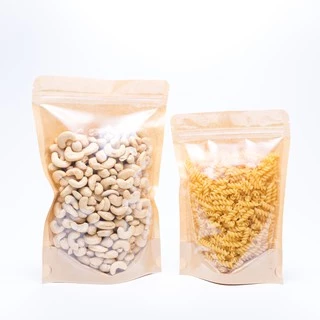 ถุงมีซิป หน้าใสหลังคราฟท์ตั้งได้ดี (50ใบ)