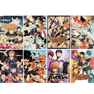 ชุด Haikyuu 5 ชุด 8 ชิ้น โปสเตอร์วอลเปเปอร์ ลายการ์ตูนอนิเมะ สําหรับตกแต่งผนังห้องนอน ห้องนั่งเล่น