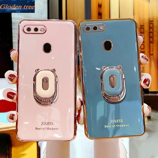 เคสโทรศัพท์มือถือ ป้องกันกล้อง ลายหมีน่ารัก สีแคนดี้ สําหรับ OPPO A12 A5S A7 A11K F9 Pro