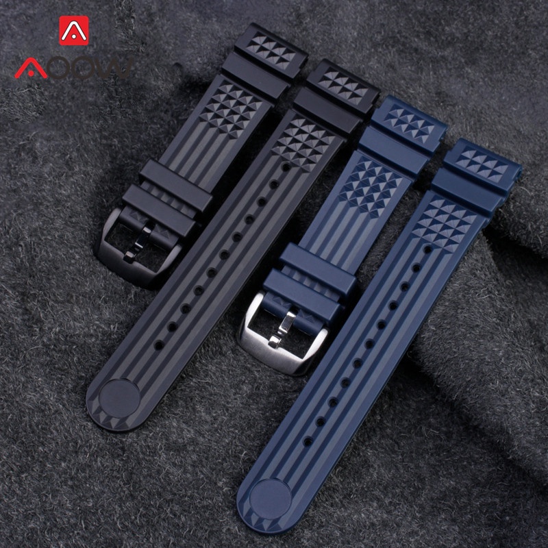 สายนาฬิกาข้อมือซิลิโคน กันน้ํา สีดํา ขนาด 20 มม. 22 มม. แบบเปลี่ยน สําหรับดําน้ํา