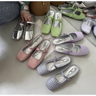 ✨ พร้อมส่ง Mary Jane Shoes รองเท้าเปิดส้น 5 color(size35-40)