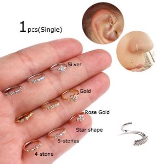 1piece Nose Hoop Ring Cartilage Earrings Tragus Helix Piercing 8mm