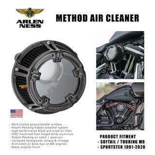 **ฟรีส่งผ่อน0%** Arlen Ness - Method Air Cleaner สำหรับ Harley Softail / Touring M8 และ Sportster 48 883