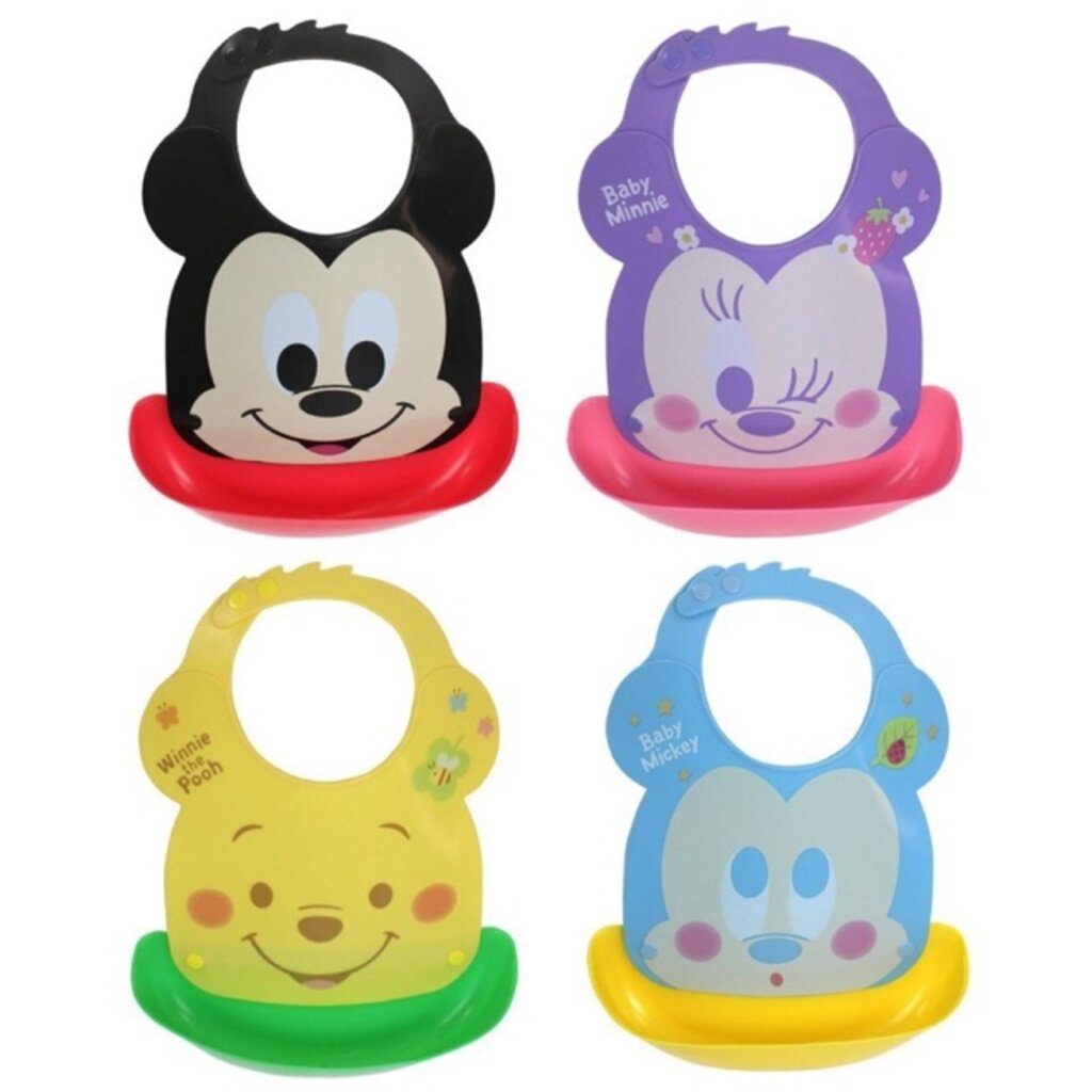 โล๊ะ!!!!!! สินค้ามีตำหนิ ถาดกันเปื้อน พลาสติก disney mickey minnie pooh paul frank
