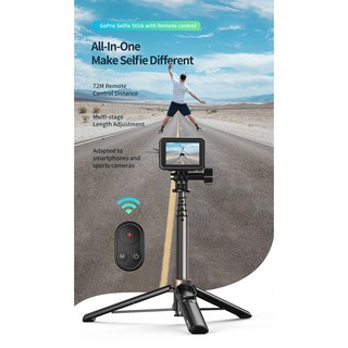 TELESIN GoPro Hero8/9/10/Max Selfie Stick with Remote control ไม้เซลฟี่โกโปร ฮีโร่8/9/10 ใช้ได้กับมือถือทุกรุ่น