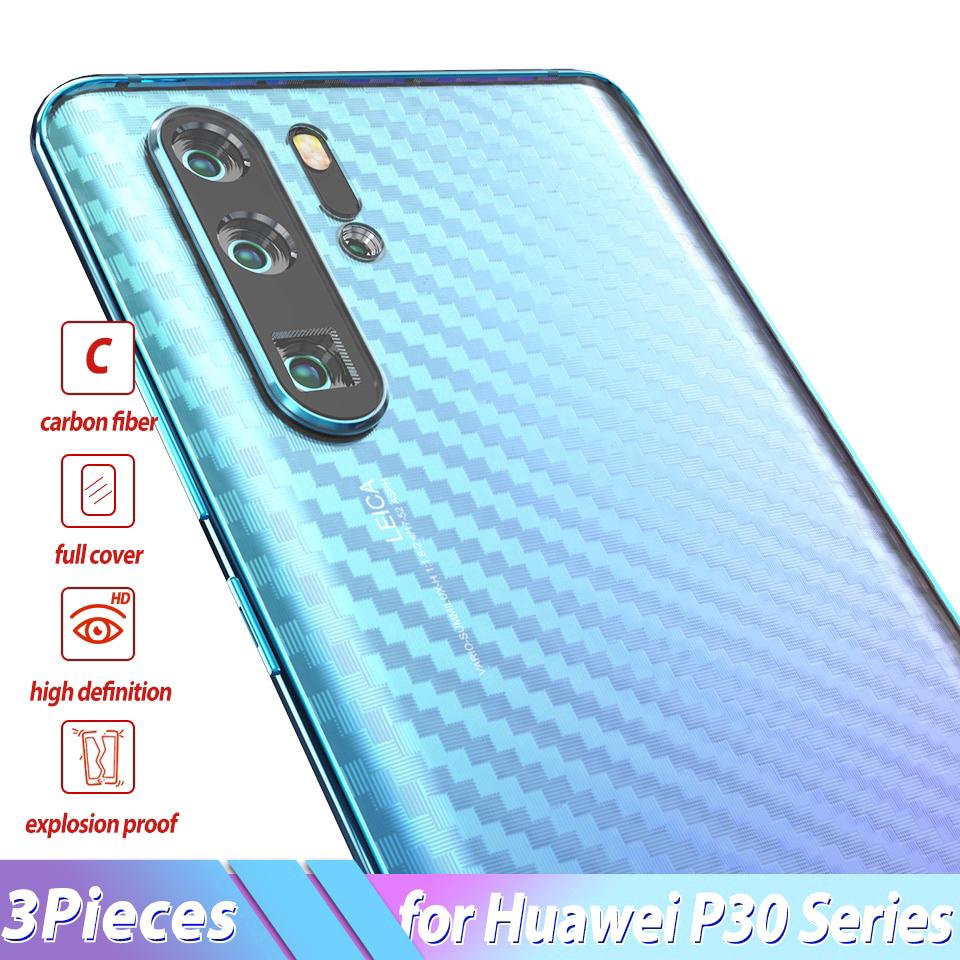 ฟิล์มคาร์บอนไฟเบอร์ติดหลังสําหรับ huawei p 30 pro p 30 litep 20 p 20 pro p 20 lite