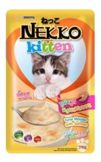(แบบโหล) Nekko Kitten Pouch ❤️😸 เน็กโกะ อาหารเปียกสำหรับลูกแมว 1 เดือนขึ้นไป บรรจุ 70g*12