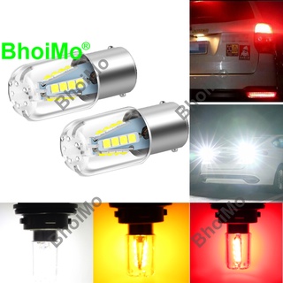 Bhoimo หลอดไฟเลี้ยว 16Smd 1156 Led Ba15S P21W 1157 Bay15D 3030 Drl สีขาวสีเหลืองสีแดงสําหรับรถยนต์รถจักรยานยนต์