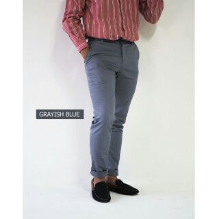 Slim fit long pant grayish blue