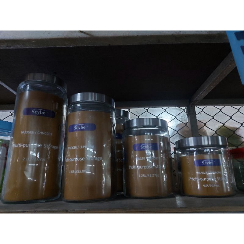 โหลแก้ว ทรงกระบอก ฝาพลาสติกสีเงิน 0.9L./1.25L./1.65L./2.1L. โหลดอง โหลดองของ