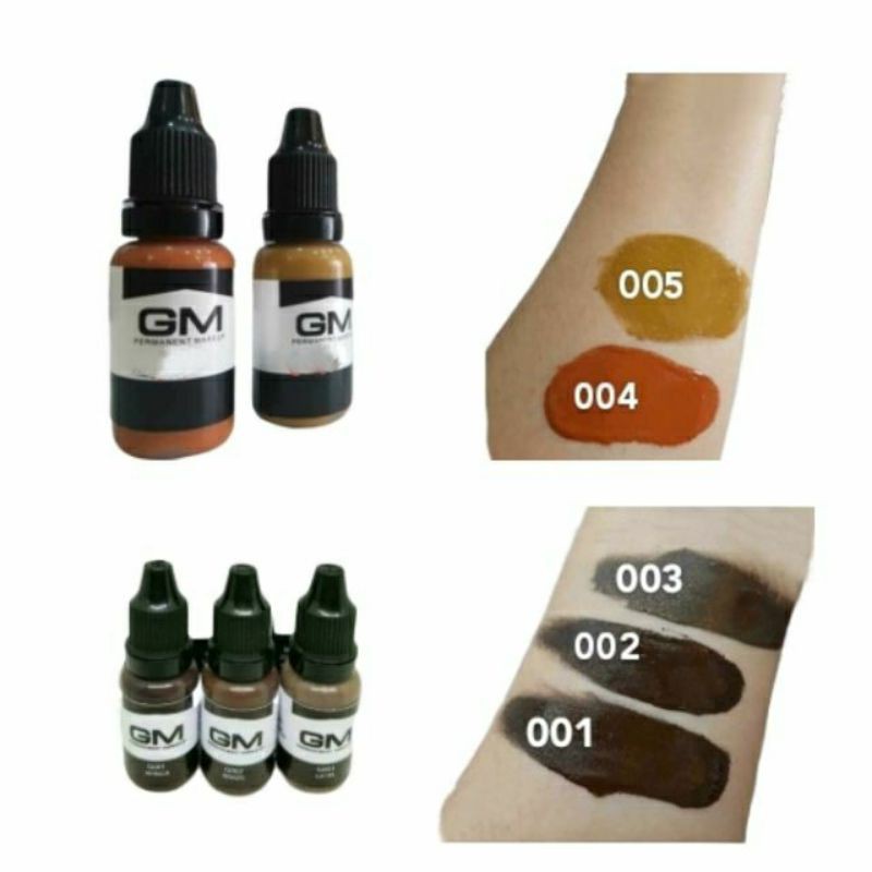GM สีสักคิ้ว เนื้อน้ำมัน เหมาะกับงาน ลายเส้น 6 มิติ (ใบมีด) งานดอท สไลด์ และทวิส (สีสักปาก)