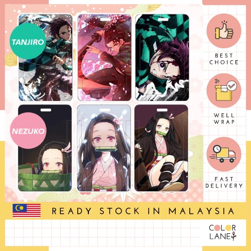 Tanjiro Nezuko Demon Slayer Kimetsu ไม่มี Yaiba Card Holder นักเรียน ID Card Case Office Access Card