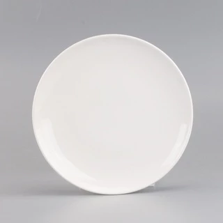 INDRA CERAMIC จานกลม ชุบเคลือบขาว เซรามิกเข้าไมโครเวฟได้