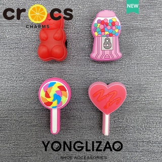 อุปกรณ์เสริม จี้รูปอมยิ้ม และดอกไม้ สําหรับตกแต่งรองเท้า crocs DIY