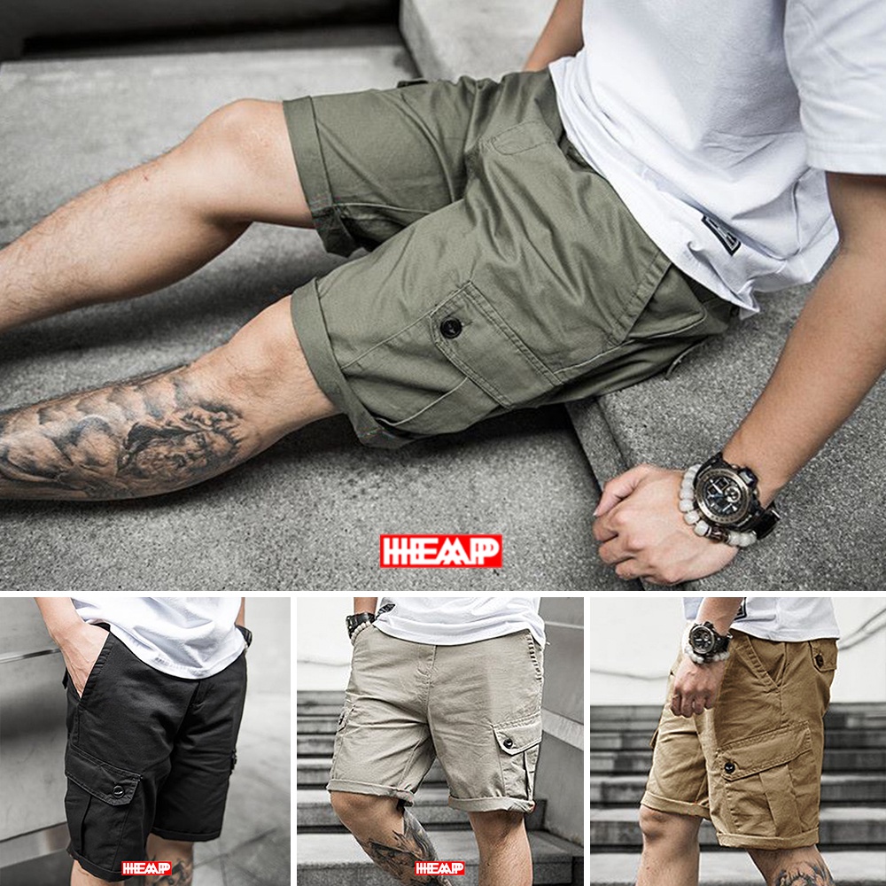 HEAP กางเกงขาสั้น HP003 ทรงคาร์โก้ กระเป๋าข้าง