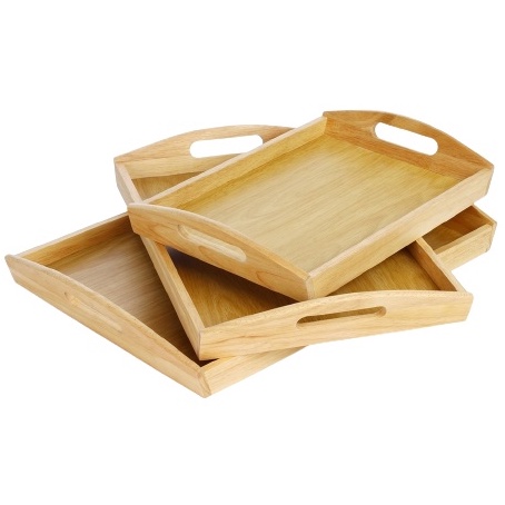 [345 SERIES] ถาดไม้ยางพารา Rubberwood food tray