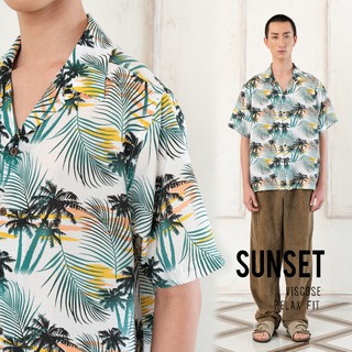 Shirtoria Hawaii - Sunset เสื้อเชิ้ตผู้ชาย เสื้อเชิ้ตผู้ชายแขนสั้น เสื้อเชิ้ตฮาวาย NonIron ไม่ต้องรีด