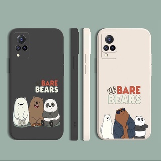 เคสซิลิโคนนิ่ม ขอบตรง ลายหมี สําหรับ VIVO Y02S Y50 Y30 Y20 Y52 Y72 Y3S Y12 Y15 Y17 Y19 Y95 Y91 Y93