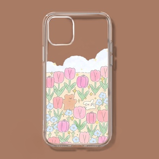 เคสโทรศัพท์มือถือลายการ์ตูนหมีกระต่ายสําหรับ Iphone 13 Pro Max 11promax 12promax Xs Max Xr 7 8 Plus Se 2020