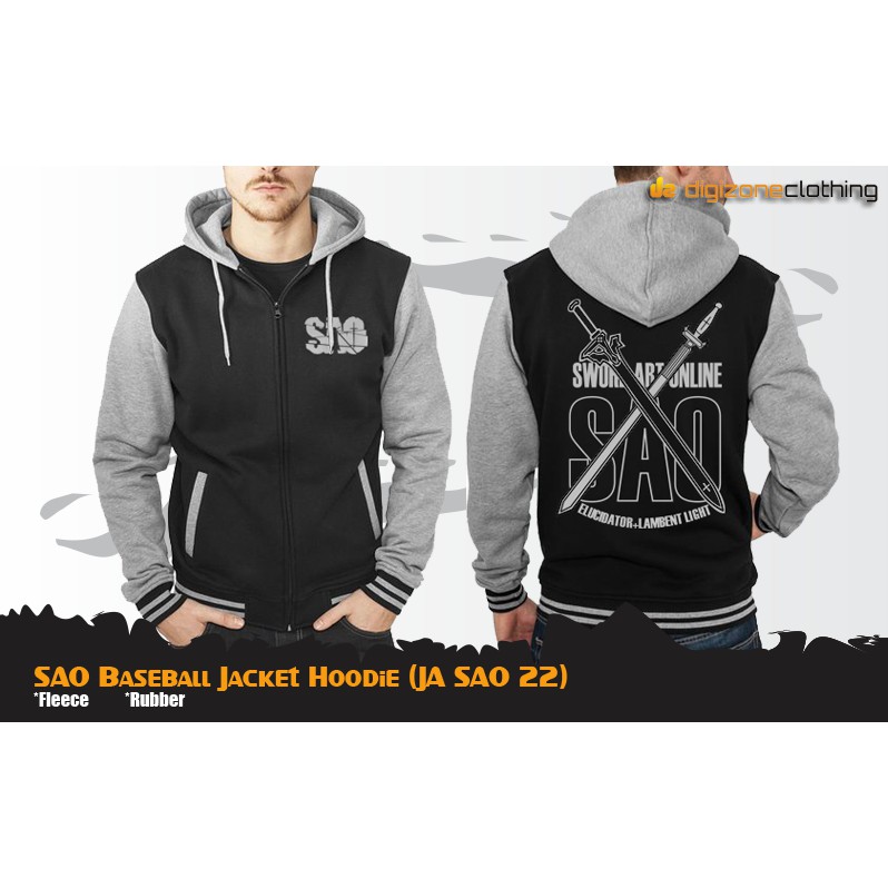เสื้อแจ็คเก็ตผู้ชาย Casual Hoodie Anime Sword Art Online Baseball - JA SAO 22