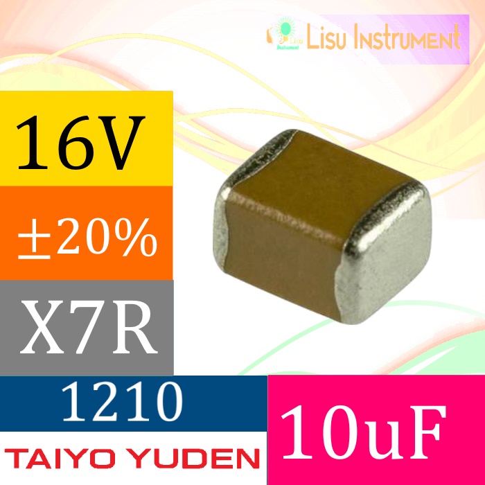 10uF 16V X7R ±20% 1210 3225 ตัวเก็บประจุเซรามิกหลายชั้น MLCC