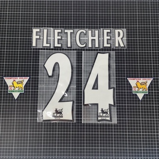 ชุดฟลูออฟชั่น ชื่อเบอร์ กำมะหยี่ FLETCHER # 24 + อาร์มทอง 2000-01 Patch Name Number 1996-2006