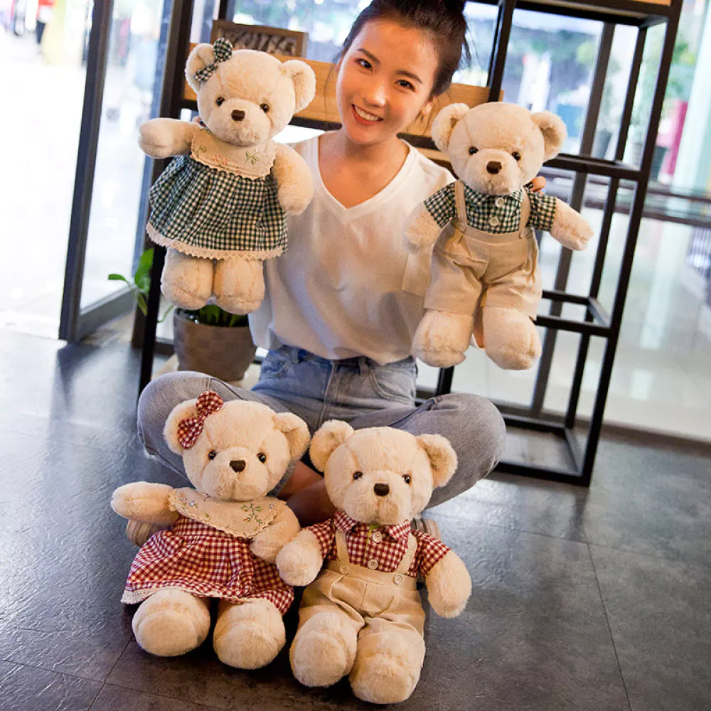 ตุ๊กตาหมีเท็ดดี้ เท้าจุด ขนาด40cm ตุ๊กตาน่ารัก ตุ๊กตานุ่มนิ่ม ของขวัญวันเกิด Teddy bear with speckled feet birthday gift