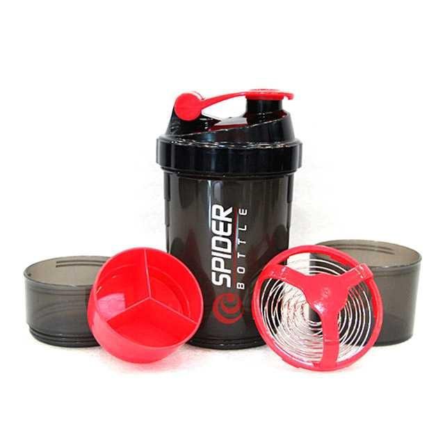 GS8 GYM โยคะขวดดื่ม 500ml Shaker Spider ขวด Glitter ขวดดื่ม GYM กีฬาฟางจักรยาน Spider Whey โปรตีน GY