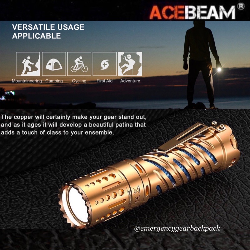 ACEBEAM E70 Copper 4600 Lumens 240M EDC Flashlight