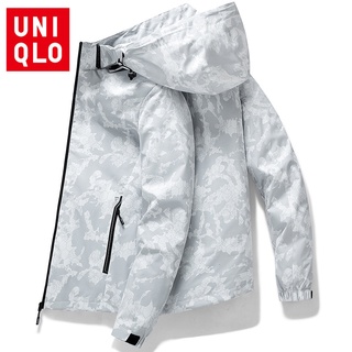 Uniqlo เสื้อแจ็กเก็ต เสื้อกันลม กันน้ํา ลายพราง สไตล์เกาหลี เหมาะกับฤดูใบไม้ร่วง และฤดูหนาว สําหรับผู้หญิง 2022