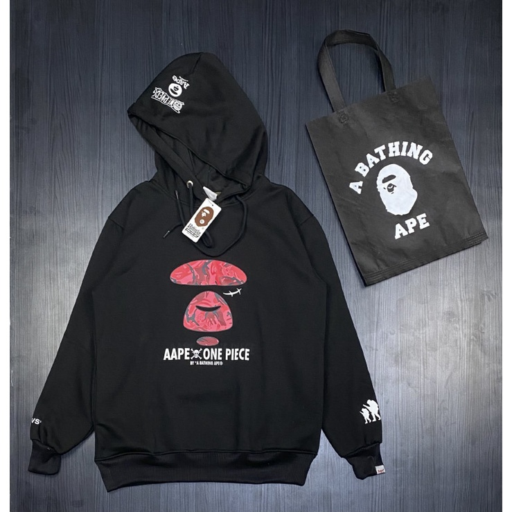 เสื้อฮู้ด Bape x One Peace mushroom ฟรีกระเป๋า