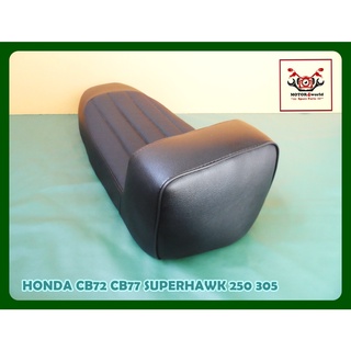 HONDA CB72 CB77 SUPERHAWK 250 305 "BLACK" COMPLETE SEAT BACKREST TYPE // เบาะ เบาะมอเตอร์ไซค์ สีดำ มีพนักพิง เรียบผ้าลอน