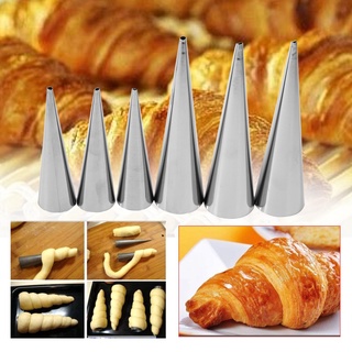 [คลังสินค้าใส]Sizes 3Pcs/Pack Stainless Steel Non-Stick Dessert Cannoli Croissant Tubes Baking Tool Mold