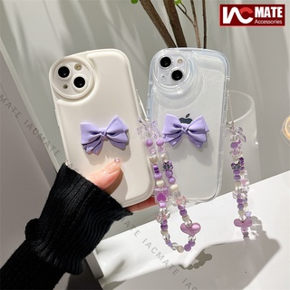 เคสโทรศัพท์มือถือ กันกระแทก พร้อมสายคล้อง ประดับลูกปัด สําหรับ iPhone 14ProMax 14Max 13ProMax 13 12 ProMax 12 11 X 8P