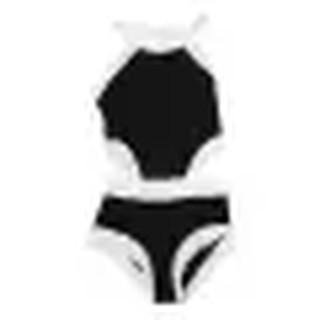 Easy Swim One-Piece Swimming Suit ( Black / White )