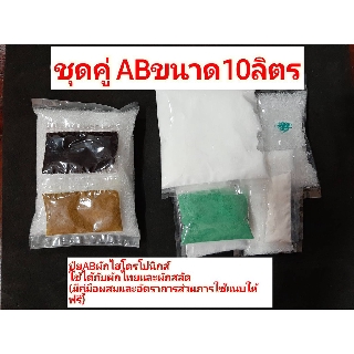 ปุ๋ยไฮโดรโปนิกส์ทนร้อน ABขนาด10ลิตร ใช้กับผักไทยและผักสลัด(พร้อมคู่มืการผสมและวิธีใช้ฟรี)