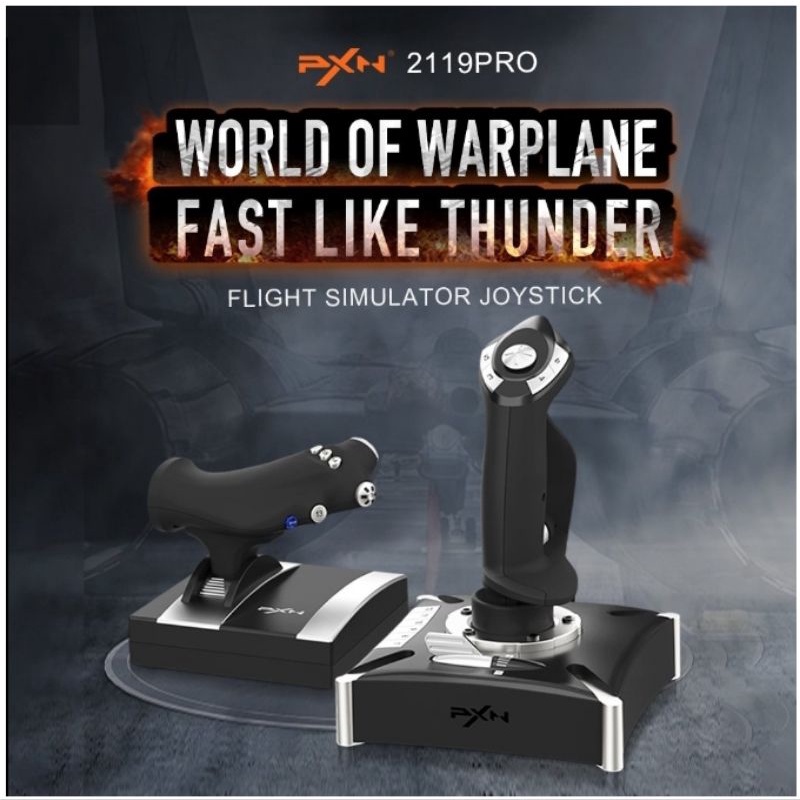 PXN-2119PRO Flight Stick จอยสติ๊ก USB Simulator Flight Controller จอยสติ๊ก Gamepad Dual-Vibration สำ