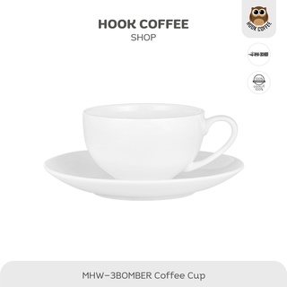 MHW-3BOMBER Bone China Cup - ถ้วยแก้วกาแฟเซรามิคพร้อมจานรอง ขนาด 180/300 ml