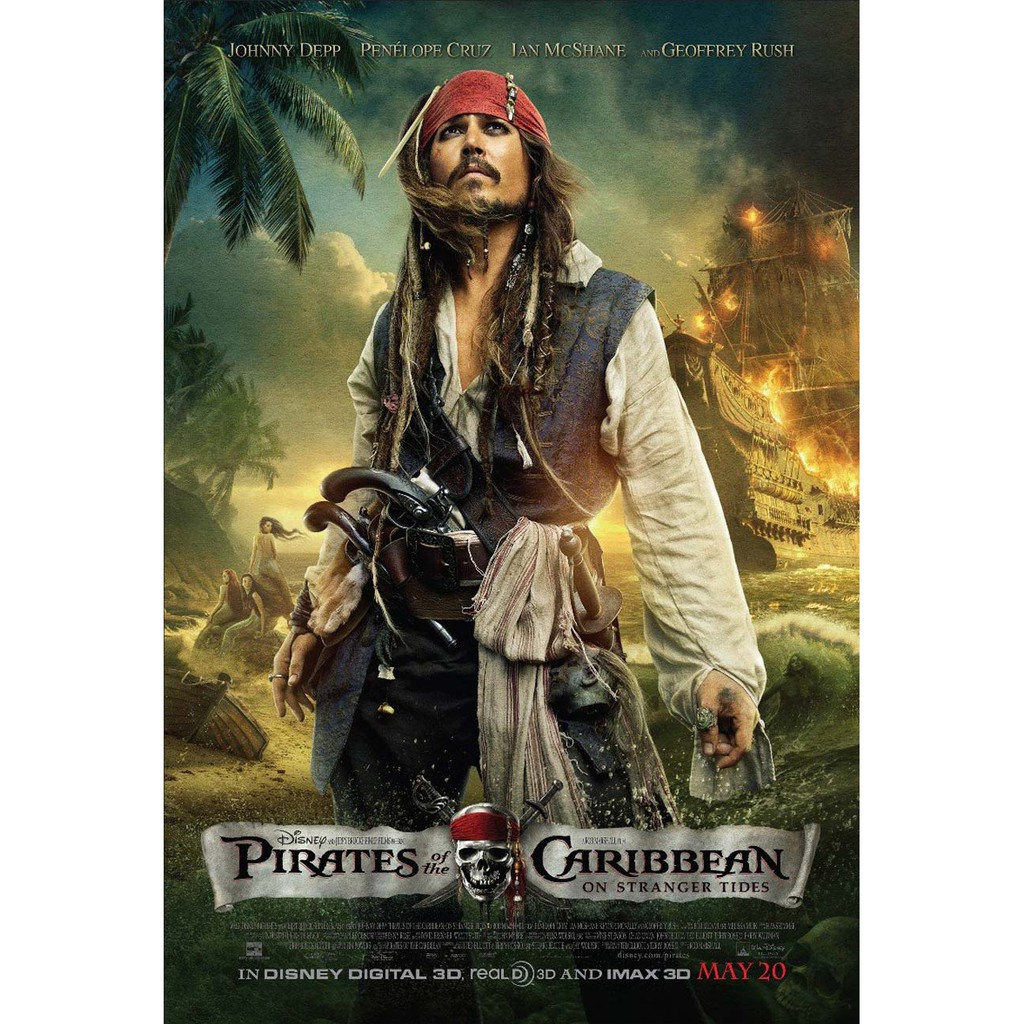 โปสเตอร์ หนัง Pirates of the Caribbean On Stranger Tides (2011) POSTER 24”X35” Inch Jack Sparrow Joh