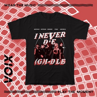 คอตต้อนคอกลมเสื้อยืด พิมพ์ลายศิลปินเกาหลี I-DLE I Never DieS-5XL