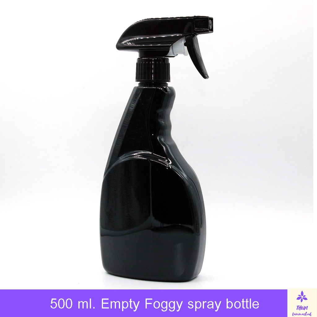 [1 ใบ] ขวดฟ๊อกกี้ ขวดฟอกกี้ 500 ml เพ็ท PET สีดำ + หัวฉีดสีดำ foggy spray bottle ใส่น้ำยาต่าง ๆ ได้
