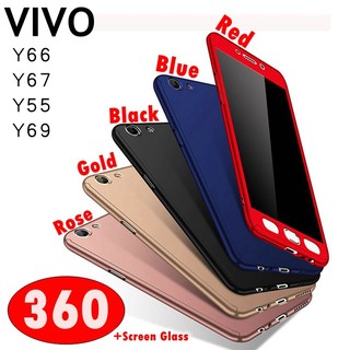 เคสโทรศัพท์แบบบางพิเศษฟิล์มกระจกนิรภัยสําหรับ vivo y 66 y 67 y 5569