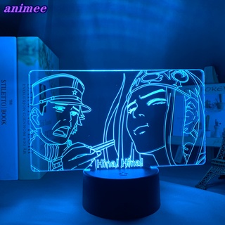 โคมไฟตั้งโต๊ะ Led อะคริลิค รูปการ์ตูนอนิเมะ Kamuy 3d สีทอง สําหรับตกแต่งห้องนอนเด็ก