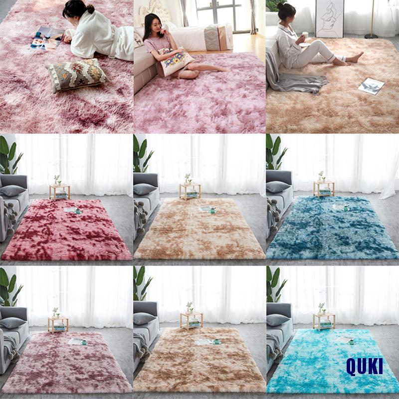 (QUKI) พรมปูพื้น ผ้ากํามะหยี่ขนนิ่ม พิมพ์ลายมัดย้อม ขนาด 40x40 ซม. สําหรับห้องนั่งเล่น
