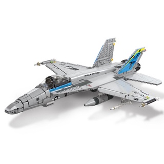 ใหม่ ชุดโมเดลเครื่องบินรบ MOC WW2 FA-18 F18 1713 ชิ้น