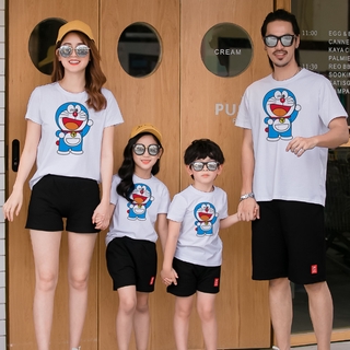 เสื้อยืด พิมพ์ลายกราฟฟิค Doraemon Mom Dad and Kids Family น่ารัก สําหรับครอบครัว