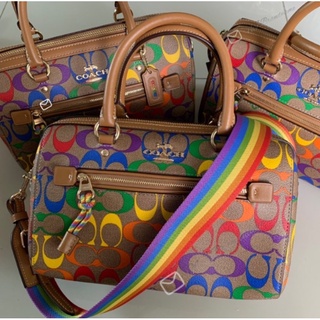 COACH ROWAN SATCHEL IN RAINBOW SIGNATURE CANVAS (COACH C4396)C2491