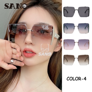 【พร้อมส่ง】COD (San9) แว่นตากันแดด กรอบสี่เหลี่ยม สีน้ําตาล ขนาดใหญ่ พรีเมี่ยม สําหรับผู้หญิง 2022