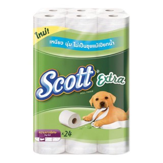 Scott Extra สก๊อตต์ เอ็กซ์ตร้า ยาวพิเศษ กระดาษชำระ ความยาวพิเศษ แพ็คละ24ม้วน Tissue